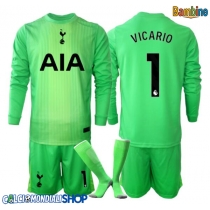 Maglie da calcio Tottenham Hotspur Guglielmo Vicario #1 Portiere Prima Maglia Bambino 2025-26 Manica Lunga + Pantaloni corti)